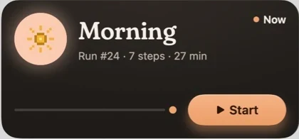 Medium widget with the current run.