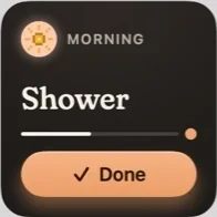 Small widget with the next routine.