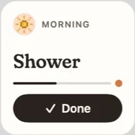 Small widget with the next routine.